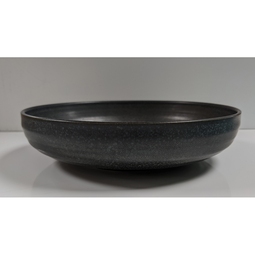 Artisan Andromeda Vitrified Stoneware Round Black Low Bowl 20cm