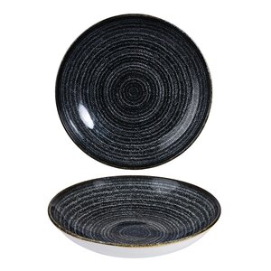 Churchill Studio Prints Homespun Vitrified Porcelain Black Round Coupe Bowl 18.2cm 15oz
