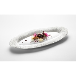 Pordamsa Taffoni Porcelain Gloss/Matte White Oblong Tray 35x16cm
