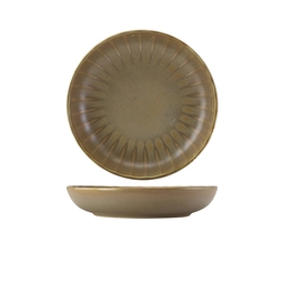 Genware Terra Vitrified Porcelain Matt Grey Round Scalloped Coupe Bowl 22.8x4.5cm 35.2oz