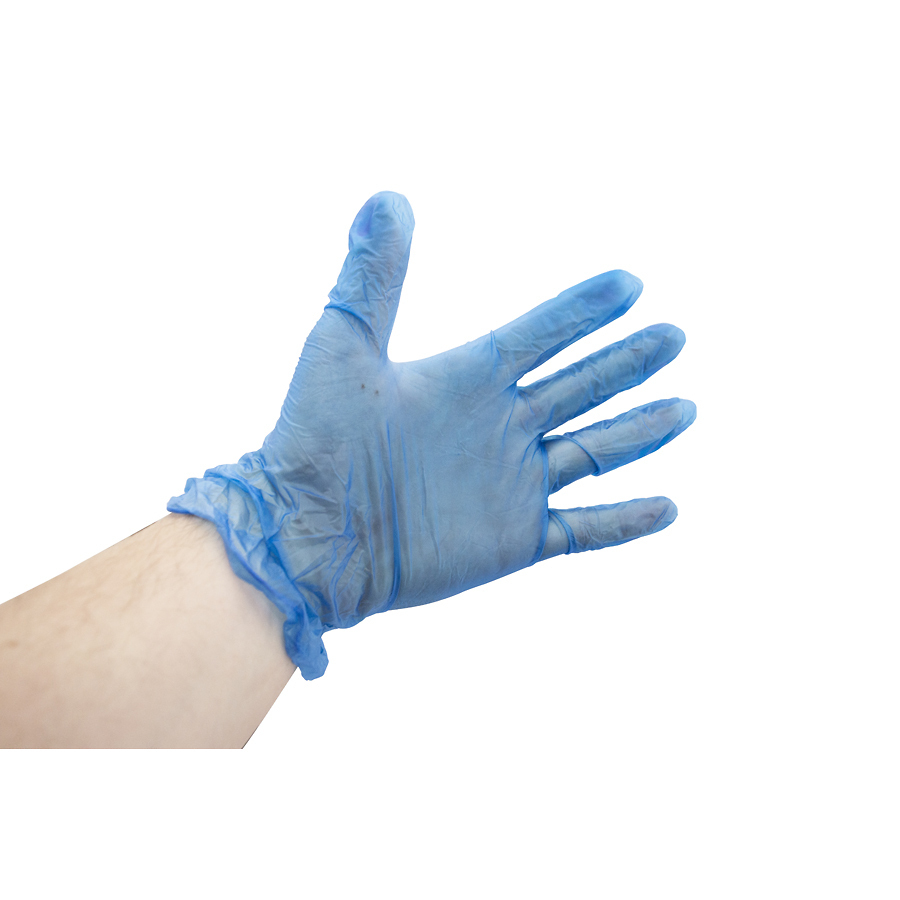 Blue Vinyl Gloves Large