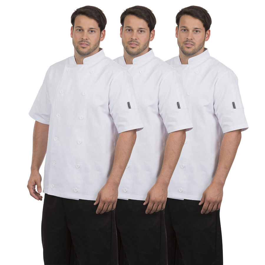 Chefs Jacket White Triple Pack - Short Sleeve