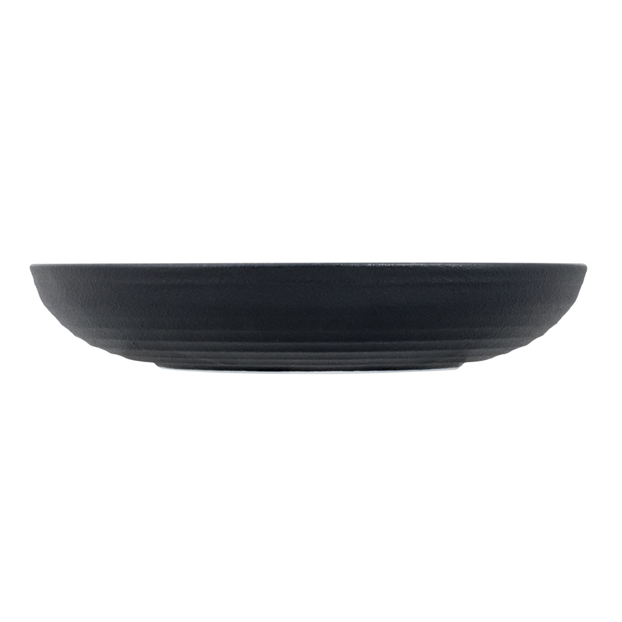 Artisan Onyx Vitrified Fine China Black Round Coupe Bowl 25cm