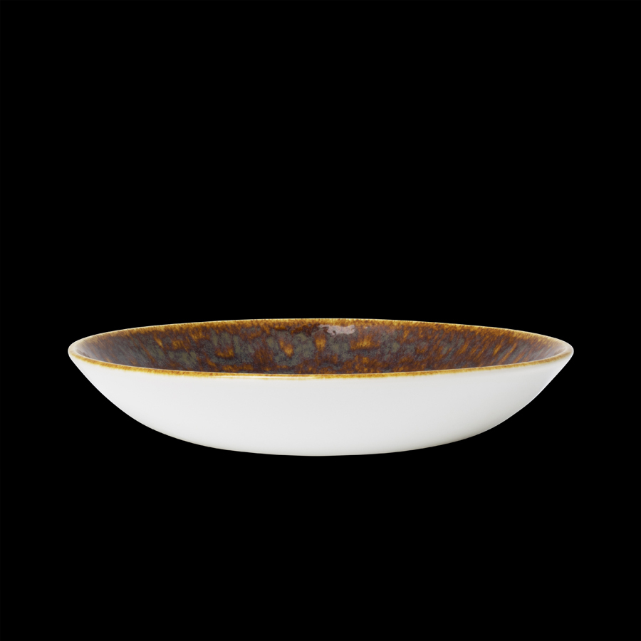 Steelite Vesuvius Vitrified Porcelain Amber Round Coupe Bowl 29cm