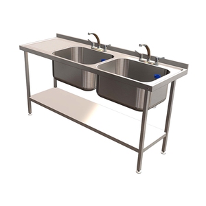 Quick Service Double Bowl Sink - with Left-Hand Drainer - 1800 x 600mm
