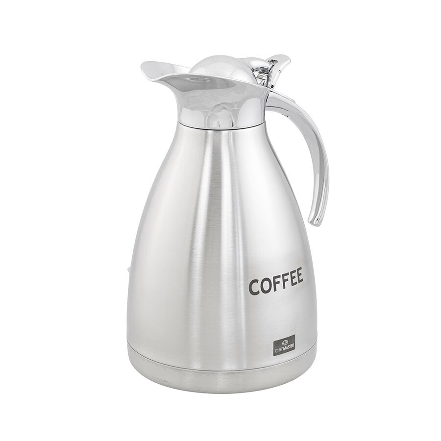 Chefmaster Deluxe Stainless Steel Vacuum Beverage Jug - 1 Litre - Inscribed COFFEE