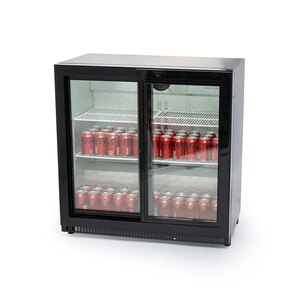 Arctica Bar & Display Bottle Cooler - 2 Sliding Doors - Black