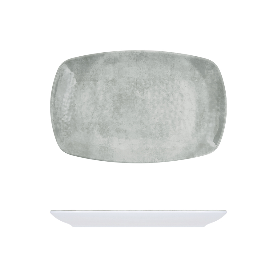 White Shakti Stone Small Oblong Plate 23.5cm