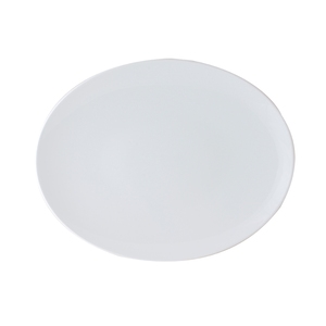 Astera Style Vitrified Porcelain White Oval Coupe Plate 23cm