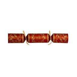 Kraft Classic Red And Gold Wreath Cracker With Rafia Ties 12in