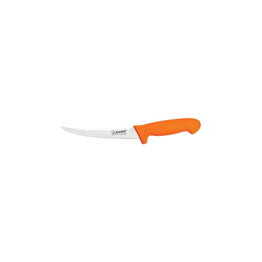KHABIN Boning Knife Nar Curved Stainless Steel Blade Orange Santoprene Handle 15.25cm 6in