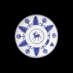 William Edwards Sultan's Garden Blue Bone China Round V2 Espresso Saucer 12cm