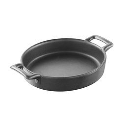 Revol Belle Cuisine Ceramic Black Oval Creme Brulee Dish 14.5x13x3cm 25cl