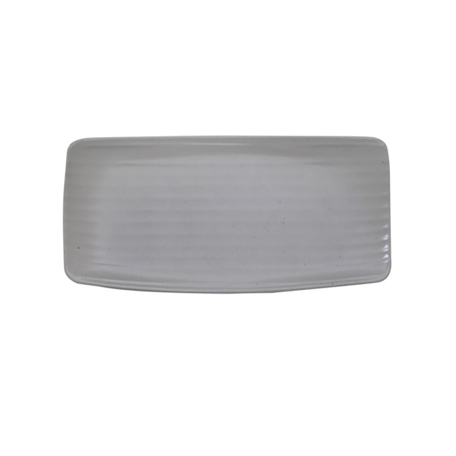 Artisan Pebble Vitrified Fine China Grey Rectangular Platter 30x15cm