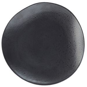 Utopia Nero Porcelain Black Organic Round Plate 25.5cm 10 Inch