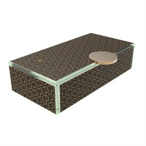 My Glass Studio Bento Dinner Plates Black & Gold Rectangular Box With Lid 22x11x5.5cm
