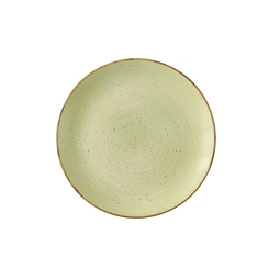 Churchill Stonecast Raw Vitrified Porcelain Green Round Coupe Plate 28.8cm
