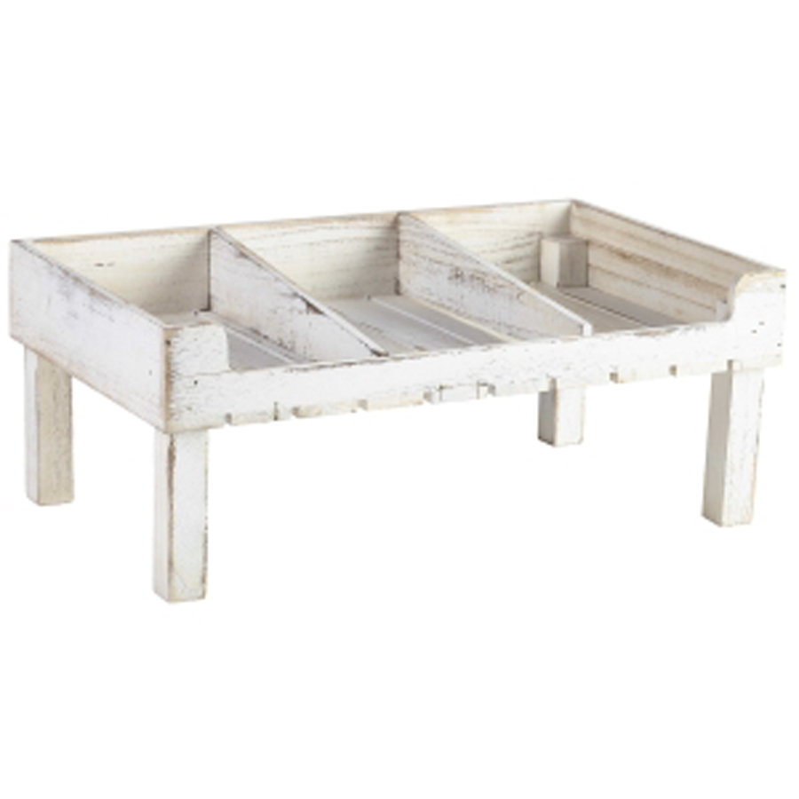 Rustic Wooden Display Crate Stand White Wash Finish