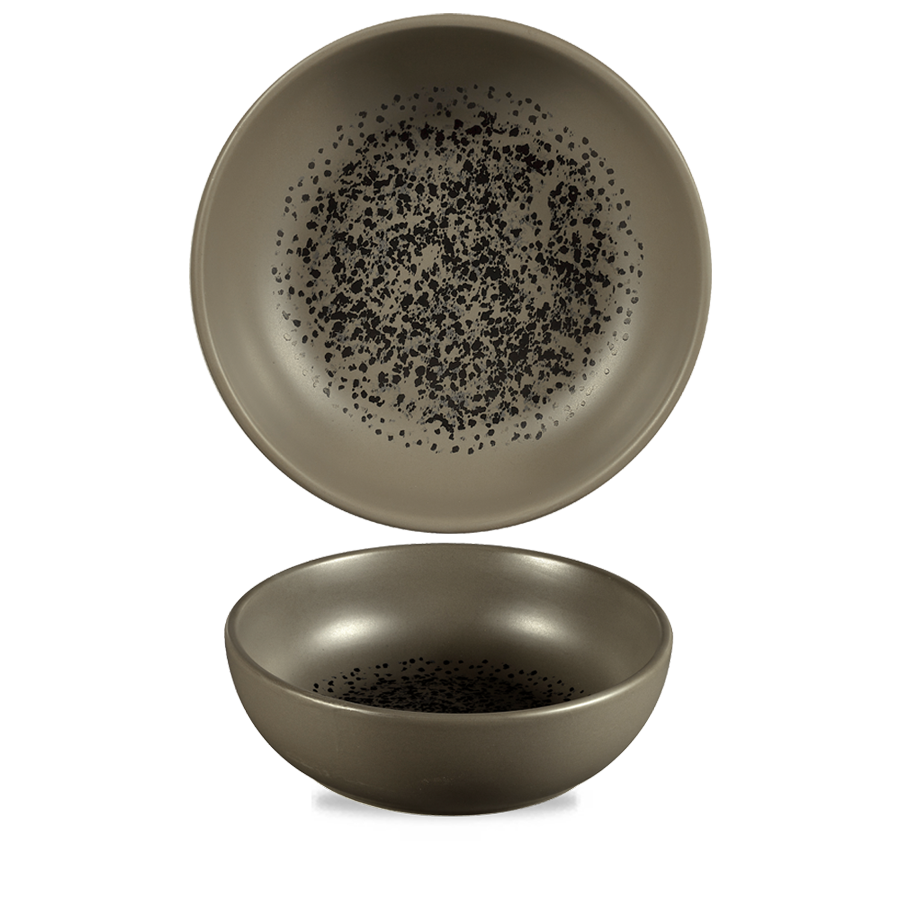 Churchill Art De Cuisine Porcelain Caldera Flint Grey Round Menu Shades Bowl 16cm 48cm