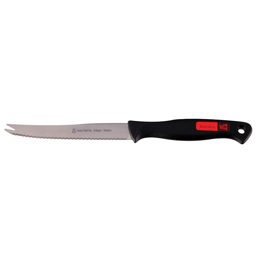 Gustav Serrated Bar Knife 4in 10cm Moulded Handle Stainless Steel