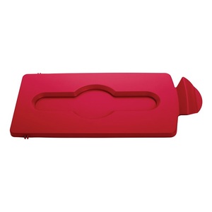 Slim Jim® Recycling Station Closed Lid Red