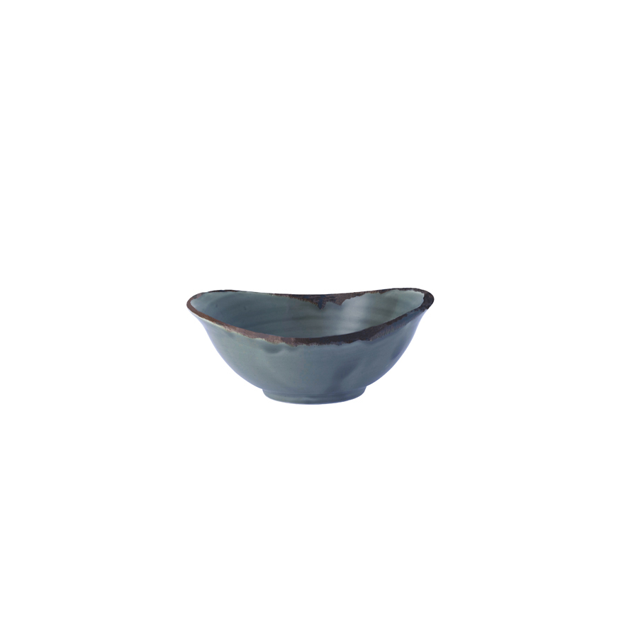 Dudson Harvest Vitrified Porcelain Blue Oval Deep Bowl 17.4x14.7cm 47cl 16.5oz