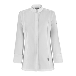 Cristal Prestige Women's Long Sleeved Chef Jacket With Flat Snap Front And Arm Pen Pocket