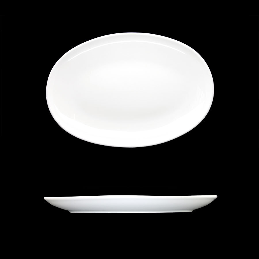 Crème Renoir Vitrified Porcelain White Oval Coupe Plate 32cm