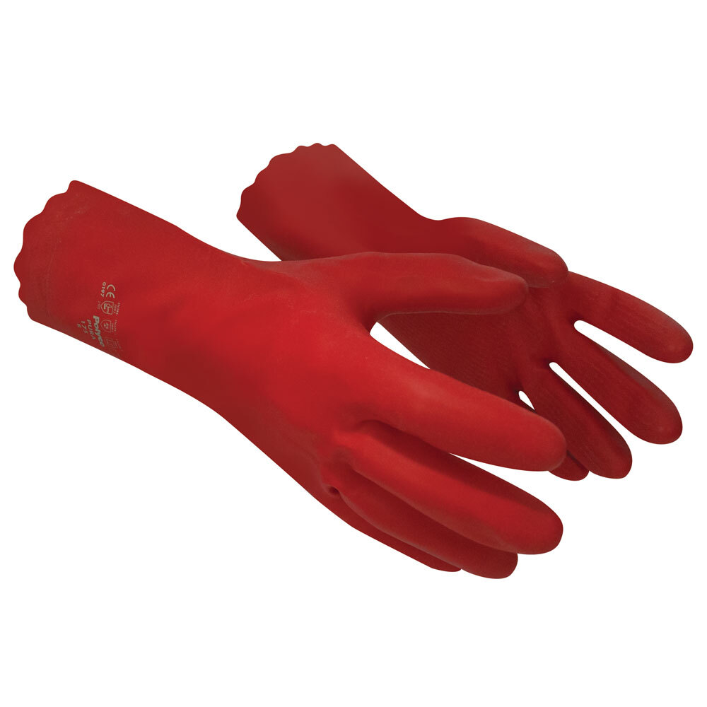 Polyco 174/5/6 Pura Lined Red PVC Glove