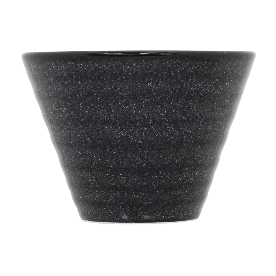 Artisan Granite Vitrified Fine China Black Round Stacking Conical Bowl 11cm