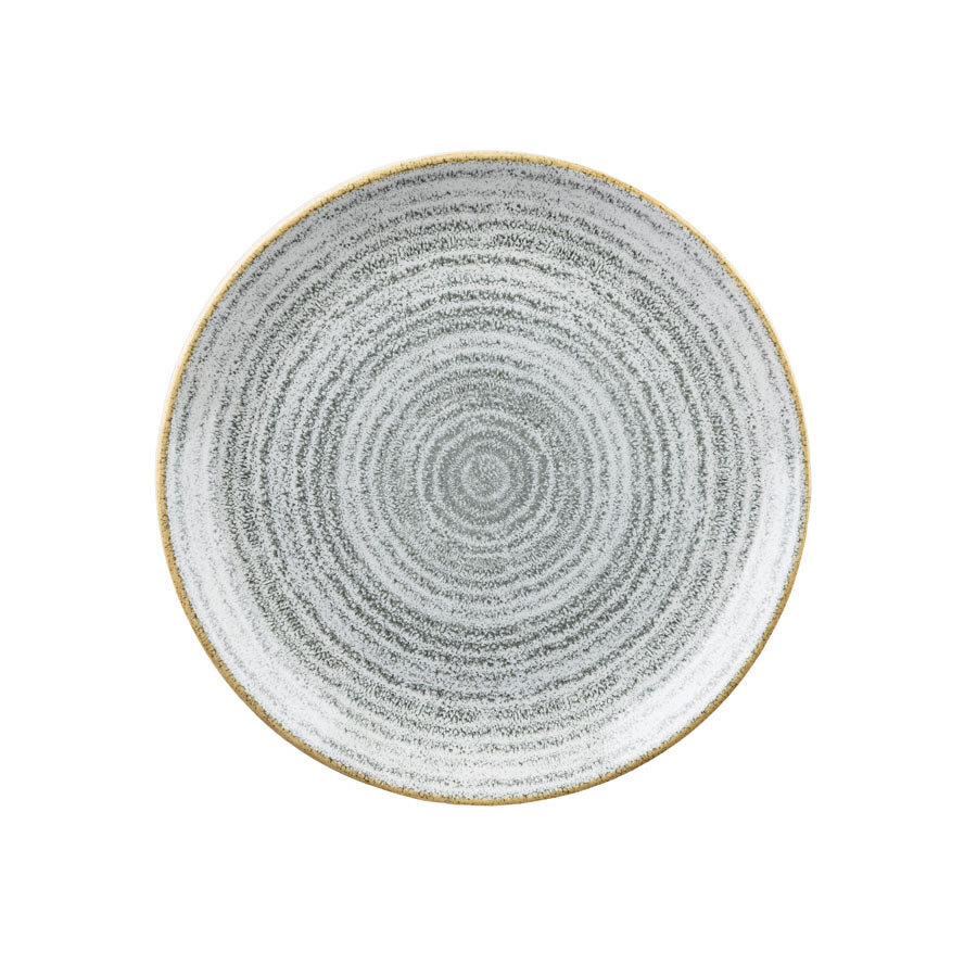 Churchill Studio Prints Homespun Vitrified Porcelain Stone Grey Round Coupe Plate 21.7cm