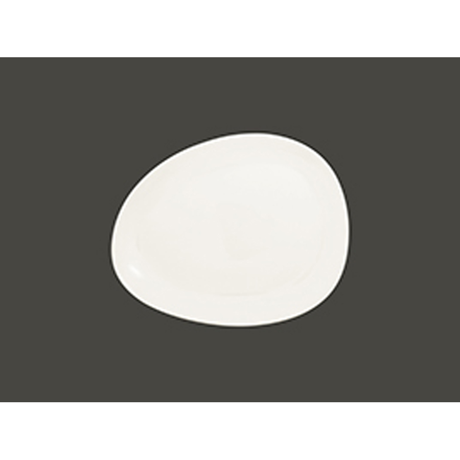 Rak Suggestions Shaped Vitrified Porcelain White Flat Plate 27cm