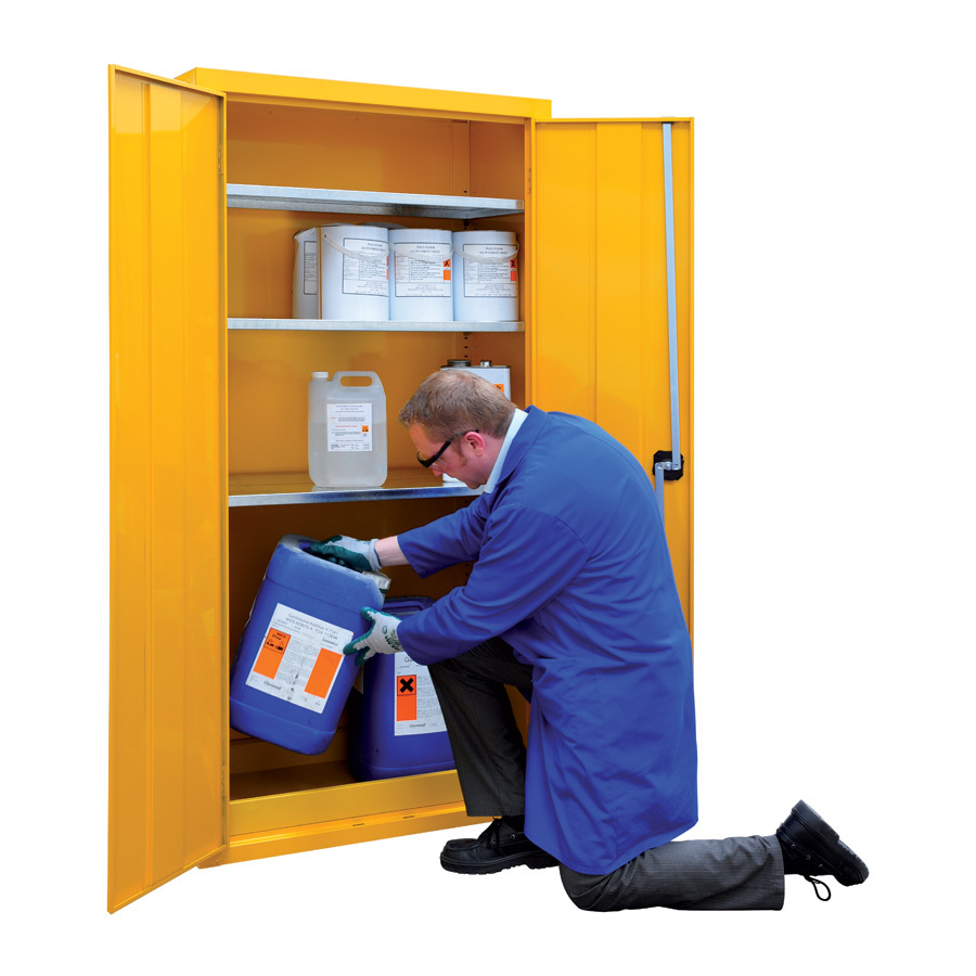 Hazardous Storage Cupboard - 2 Doors, 3 Shelves - 900 x 460 x 1800mm