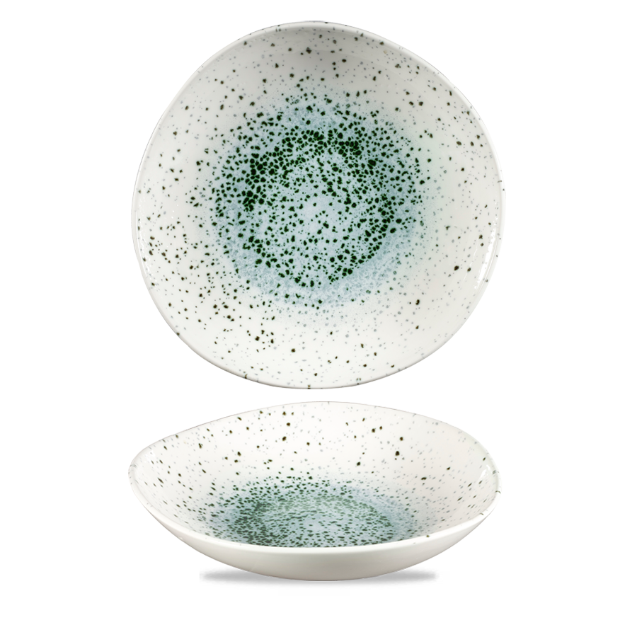 Churchill Studio Prints Mineral Vitrified Porcelain Green Organic Round Bowl 25.3cm 38.7oz