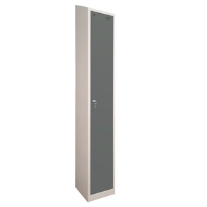Tall Locker 300mm Deep - Camlock - Slope Top - 1 x Dark Grey Door