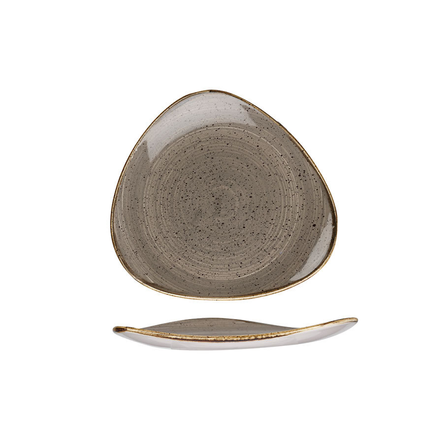 Stonecast Peppercorn Grey Triangle Plate 22.9cm