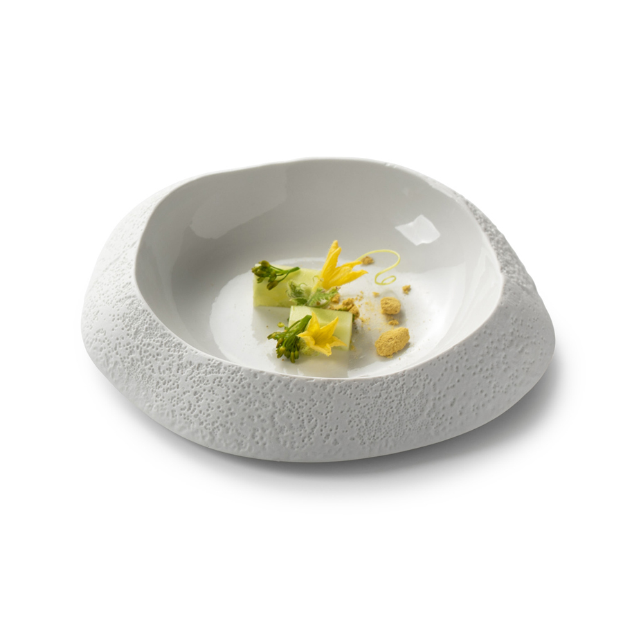 Pordamsa Taffoni Porcelain Gloss/Matte White Round Deep Plate 20cm 250ml