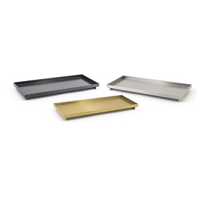 FOH Matte Brass Brushed Stainless Steel Tray 12/25 x 4.75in