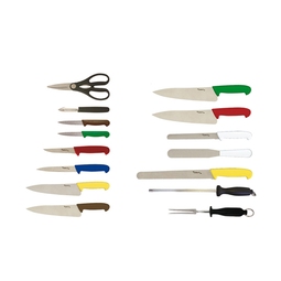 GenWare 15 Piece Colour Coded Knife Set And Case