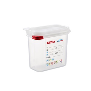 Araven Polypropylene Airtight Container Gastronorm 1/9 1.5ltr With ColourClips and Label