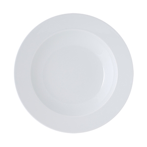 Astera Brasserie Vitrified Porcelain White Round Rimmed Bowl 23cm