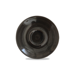 Churchill Monochrome Vitrified Porcelain Iron Black Round Cappuccino Saucer 15.6cm