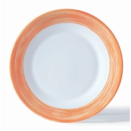 Arcoroc Brush Opal Orange Round Dessert Plate 19.5cm 7.7 Inch