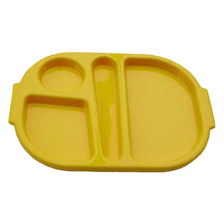 Harfield Polycarbonate Yellow 4 Compartment Small Meal Tray 28x23cm