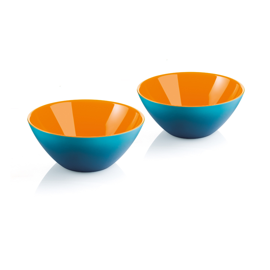 Pair of MyFusion 12cm Bowls Turquiose & Orange