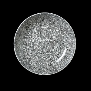 Steelite Ink Crackle Vitrified Porcelain Black Round Coupe Bowl 20.25cm