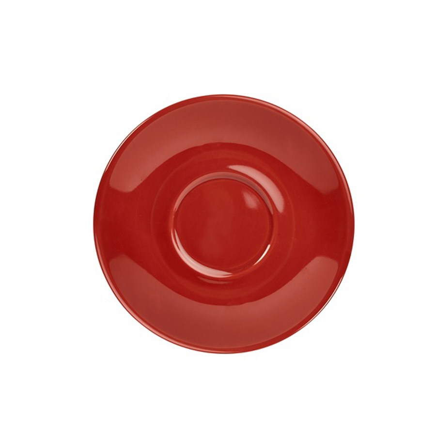 Genware Coloured Beverage Porcelain Red Round Saucer 16cm