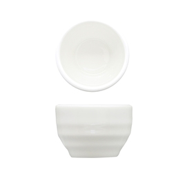 Artisan Crème Vitrified Fine China White Round Globe Dip Pot 2.5oz