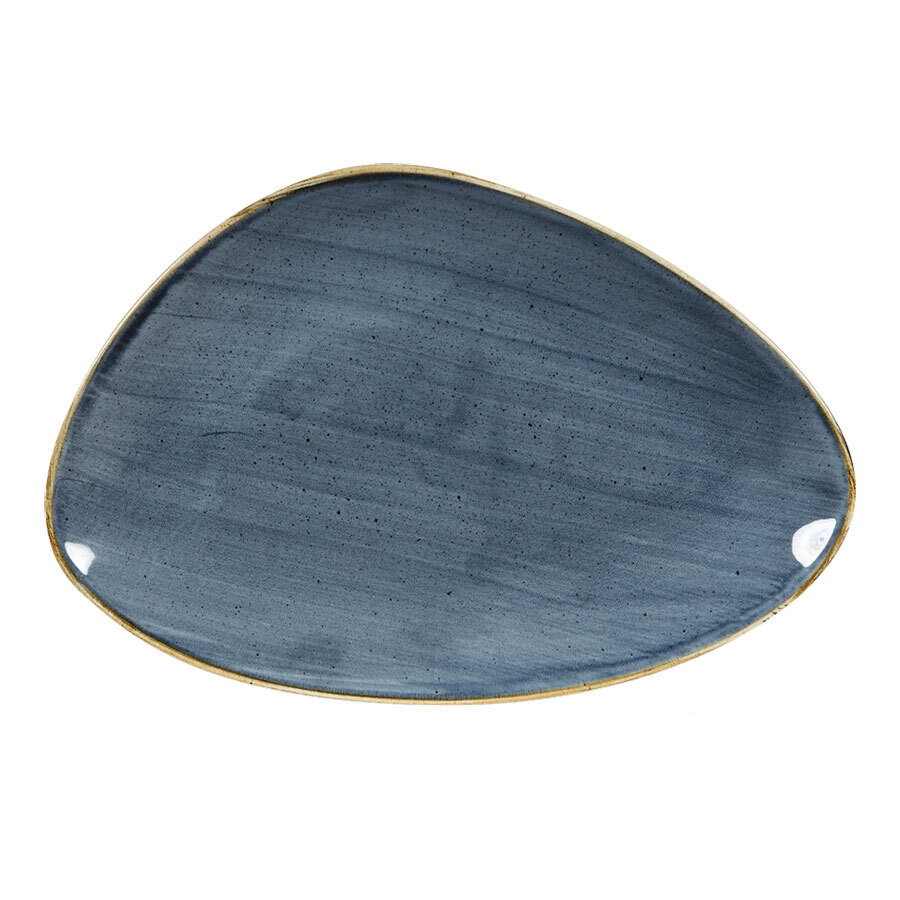 Churchill Stonecast Vitrified Porcelain Blueberry Triangular Plate 30.4x20.5cm