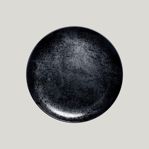 Rak Karbon Vitrified Porcelain Black Round Flat Coupe Plate 29cm